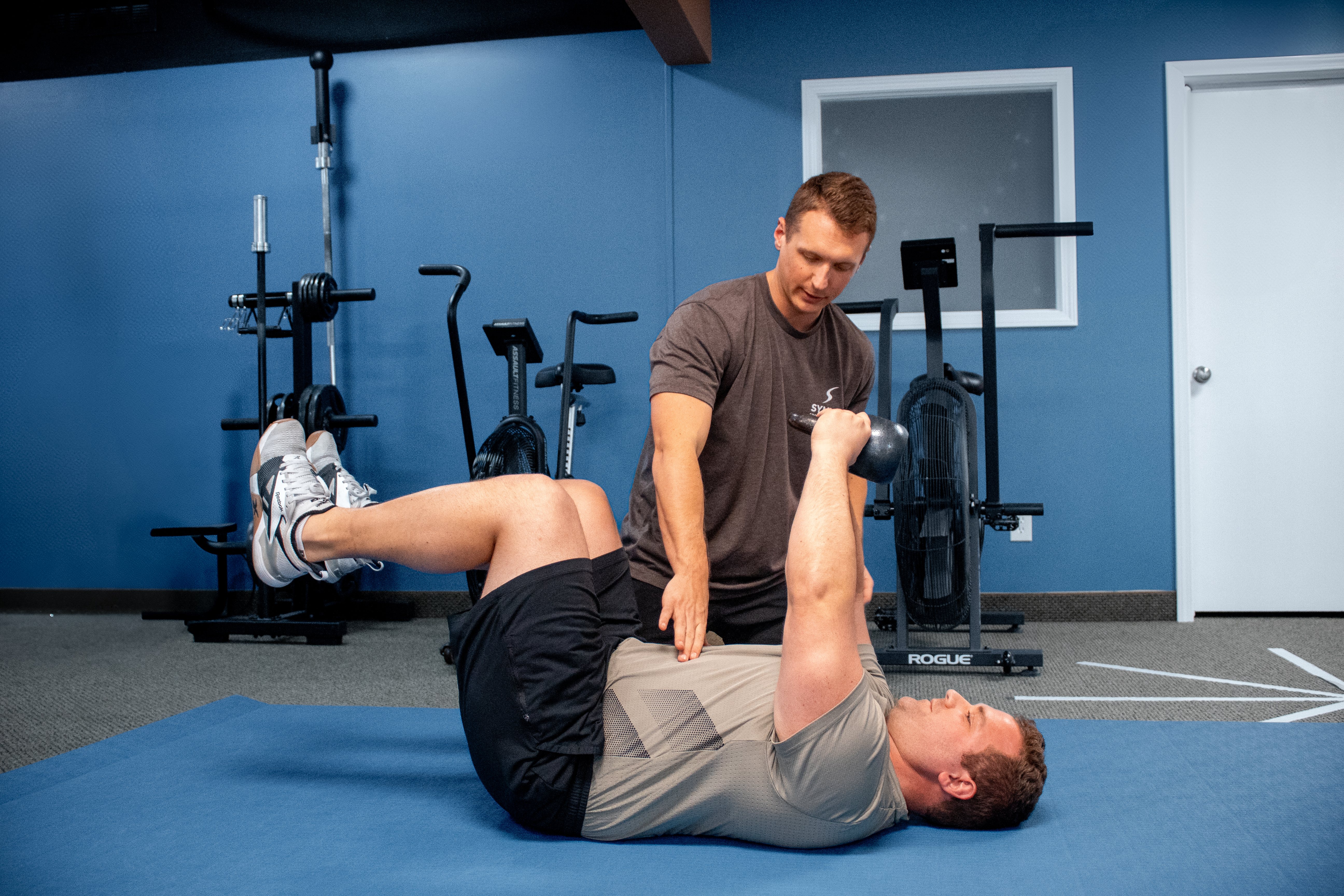 Guided rehabilitation exercise at SYMYO